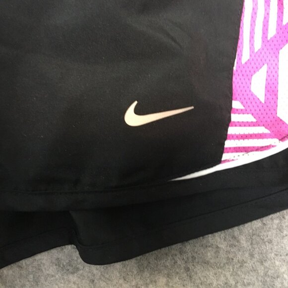 Nike Shorts Womens S Black Pink Running Drawstring 3" Lined Active Workout - Picture 2 of 12